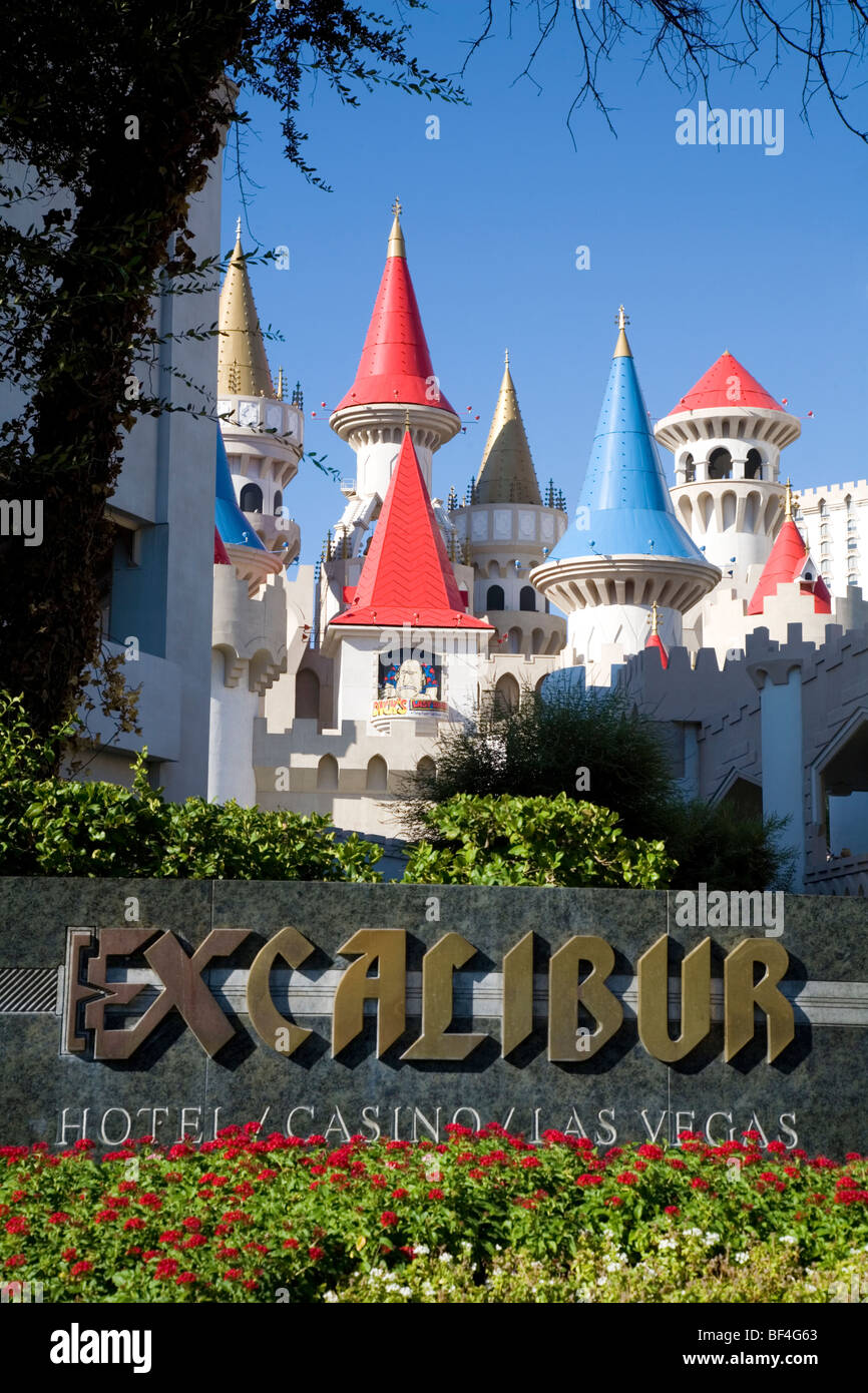 Camelot style Excalibur Hotel,  Las Vegas Stock Photo