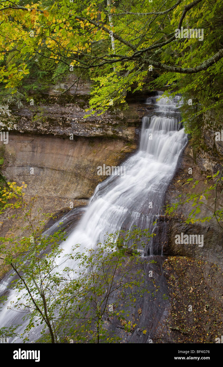 Chapel Falls, Pictured Rocks National Lakeshore, Michigan Stock Photo