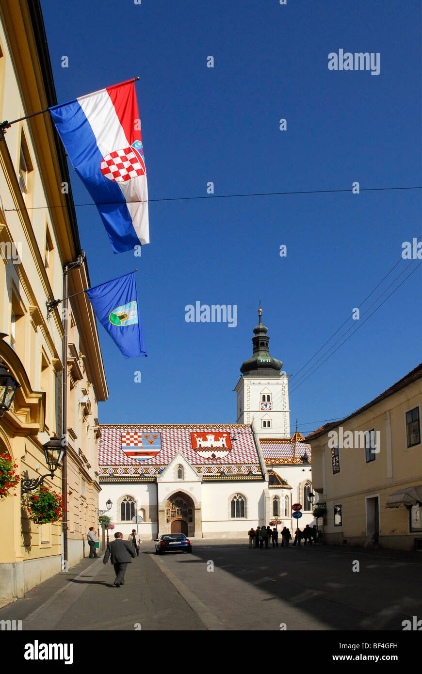St. Mark's square, historic town of Zagreb, Croatia, Europe Stock Photo