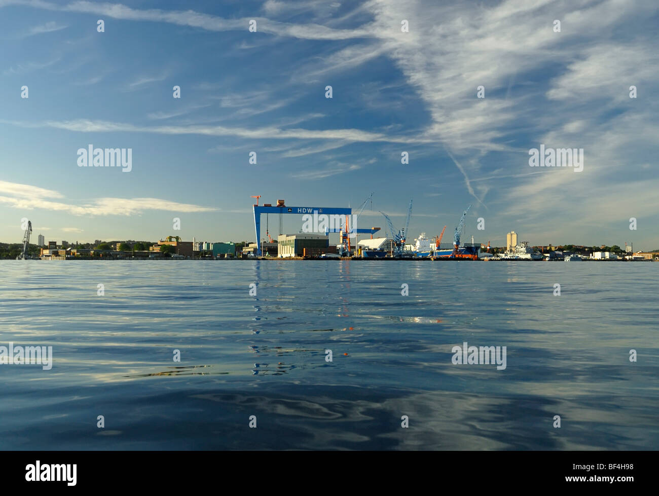 Howaldtswerke-Deutsche Werft GmbH, HDW, the largest German shipyard, now ThyssenKrupp, state capital, Kiel, Schleswig-Holstein, Stock Photo