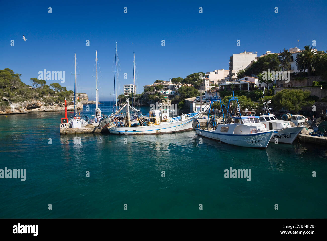 Harbour of Cala Figuera, fishing boats, Mallorca, Majorca, Balearic Islands, Mediterranean Sea, Spain, Europe Stock Photo