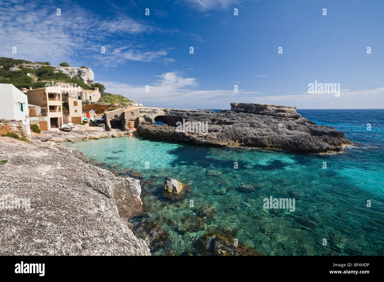Cala s'Almonia bay, Mallorca, Majorca, Balearic Islands, Mediterranean Sea, Spain, Europe Stock Photo
