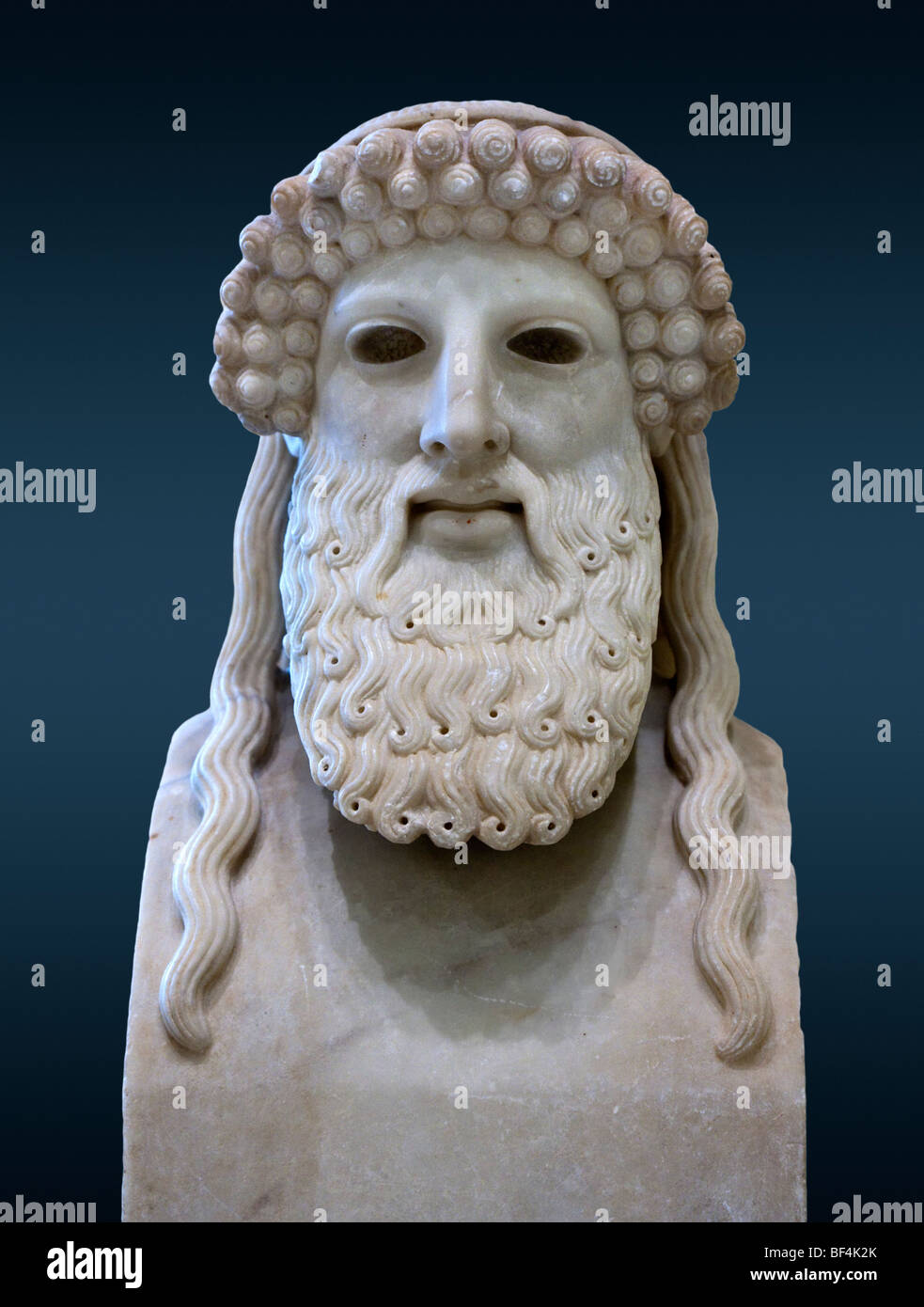 A Roman copy in Piraeus of the Hermes Propylaios (Before-the-Gates) by Alkamenes. Stock Photo