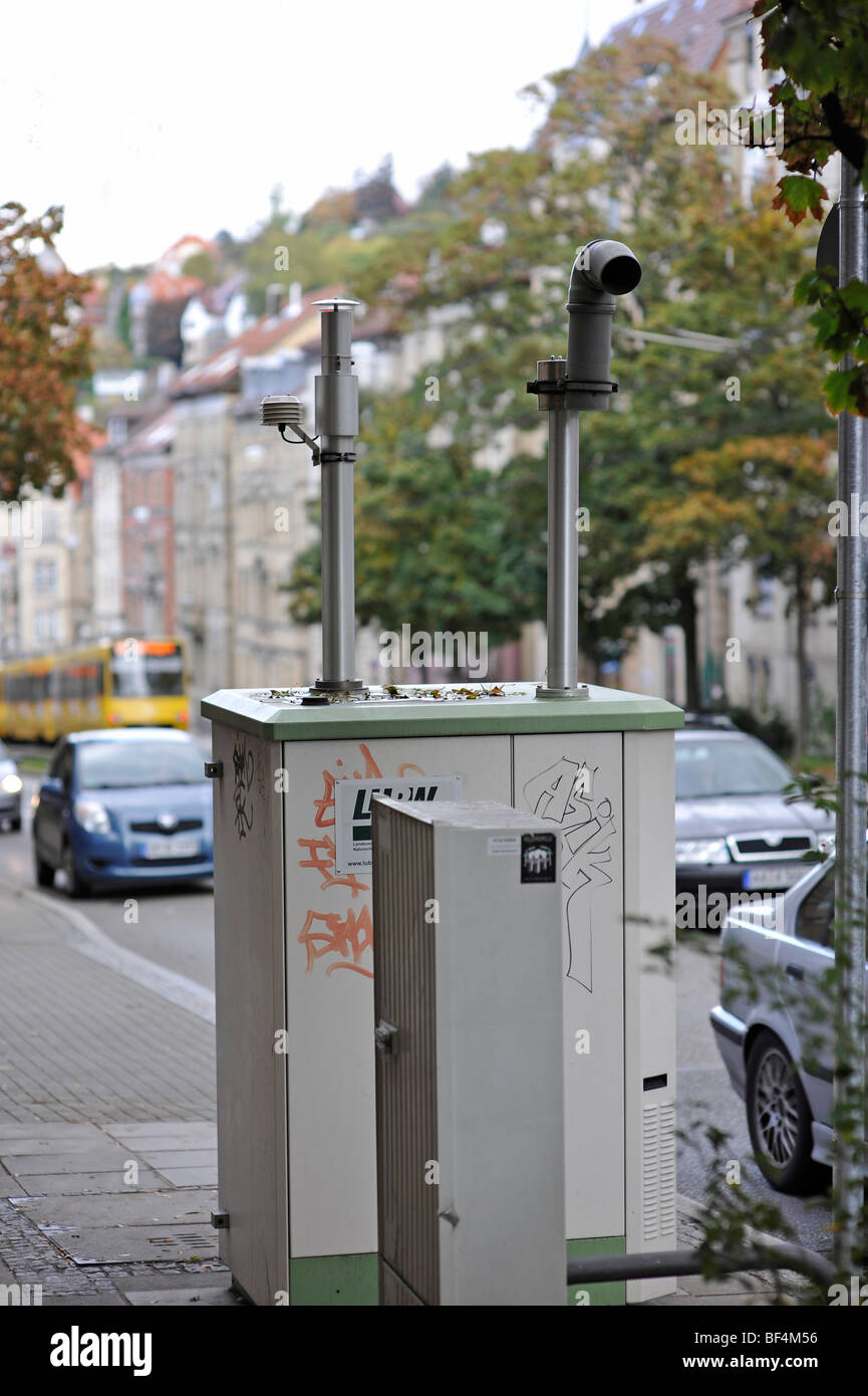 Particulate matter monitoring station, Stuttgart, Baden-Wuerttemberg, Germany, Europe Stock Photo