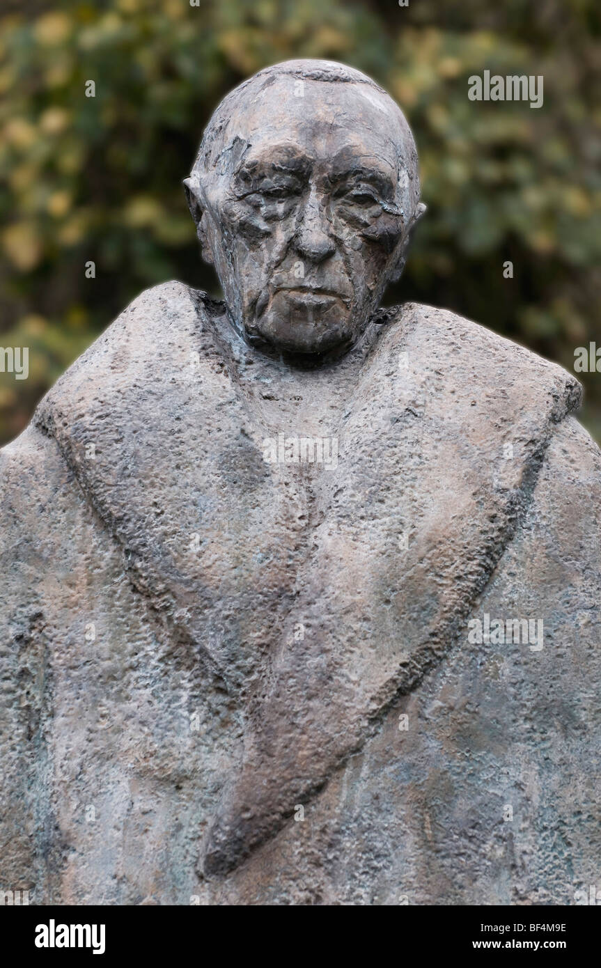 Statue of Konrad Adenauer, portrait, Cologne, North Rhine-Westphalia, Germany, Europe Stock Photo