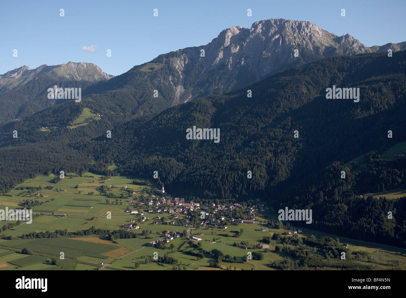 Reisach, aerial photo, Gail, Carnic Alps, Carinthia, Austria, Europe Stock Photo