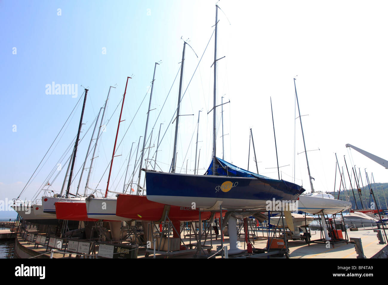 Boats, harbour, Salò on Lake Garda, Italy, Europe Stock Photo
