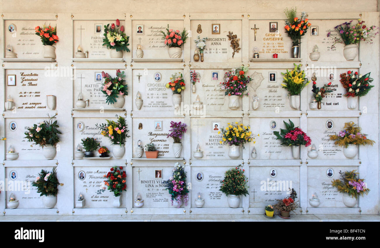 Cemetery, Sirmione on Lake Garda, Italy, Europe Stock Photo