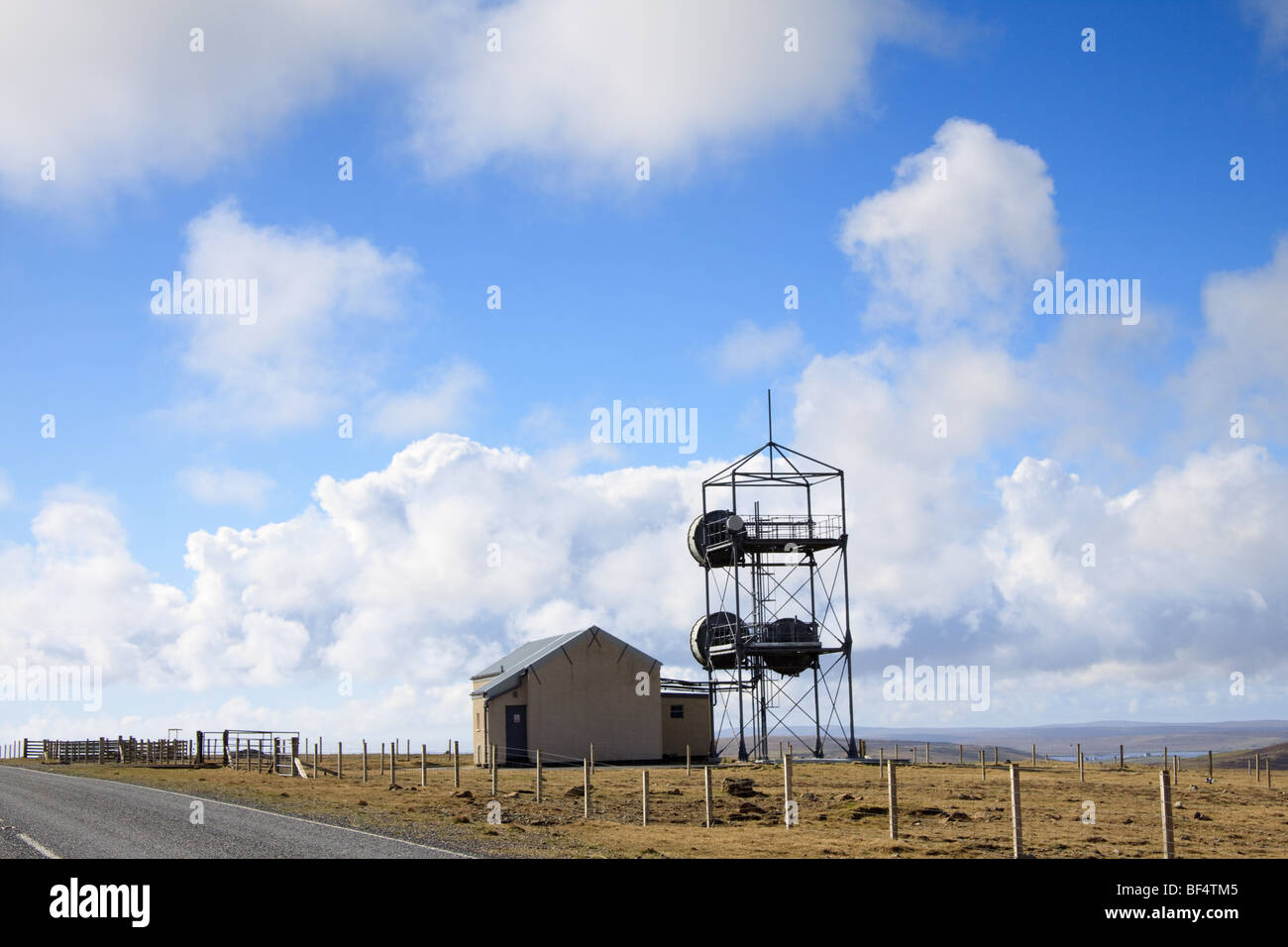 Microwave link station in Unst, Shetland Islands Stock Photo