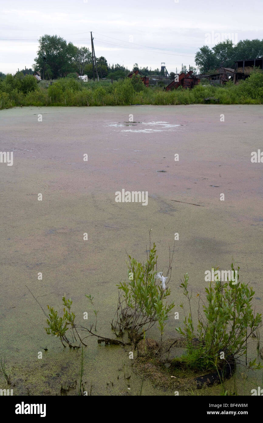 a polluted river in the urals Stock Photo