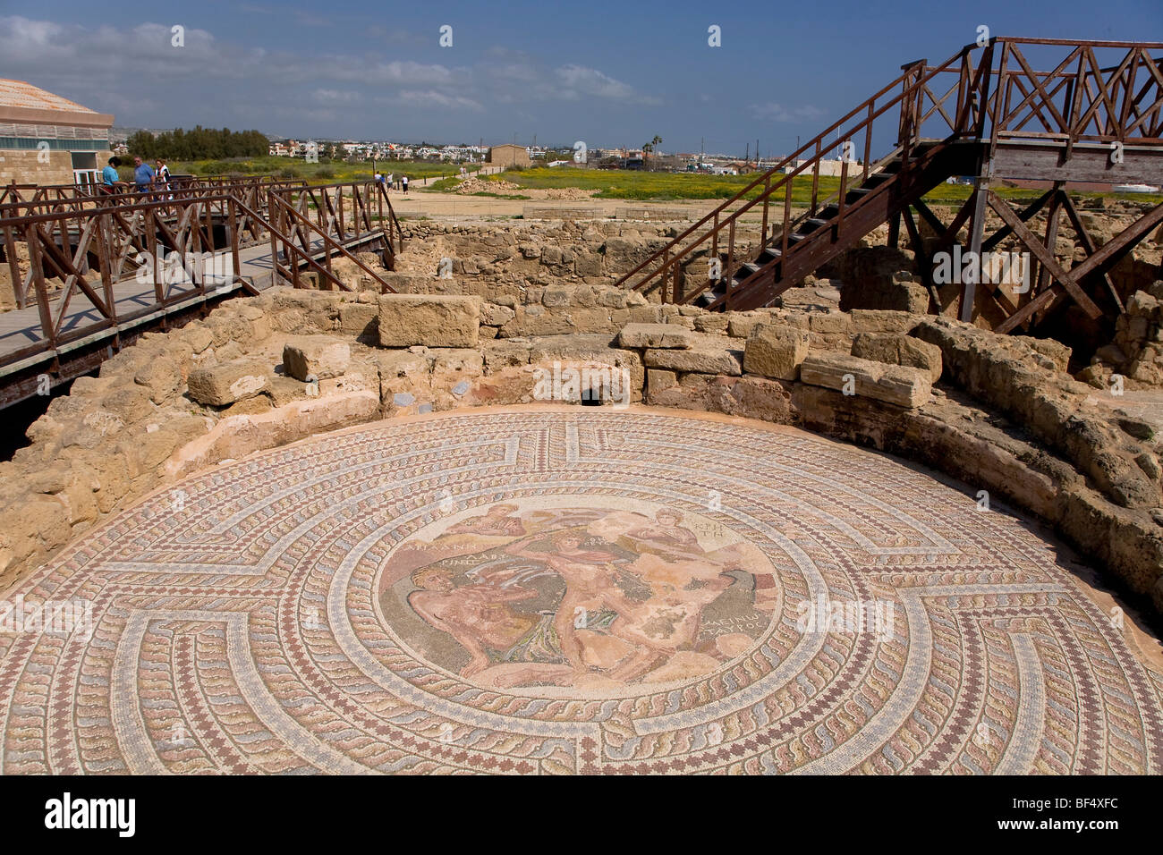 Kourion archaeological site, mosaic, Limassol, Cyprus, Greece, Europe Stock Photo