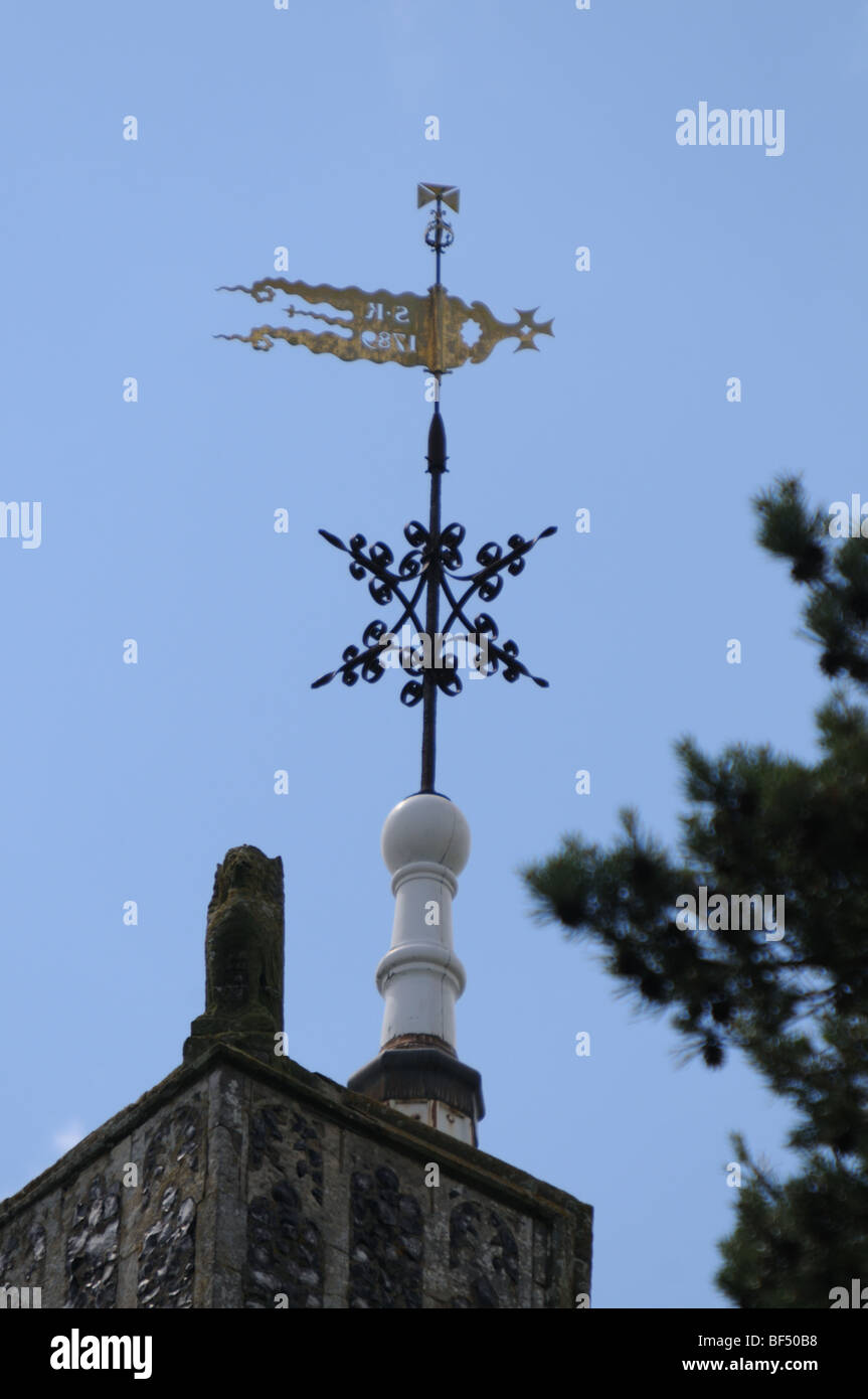 Weather vane on top of tower of St. John's church, Scandrett