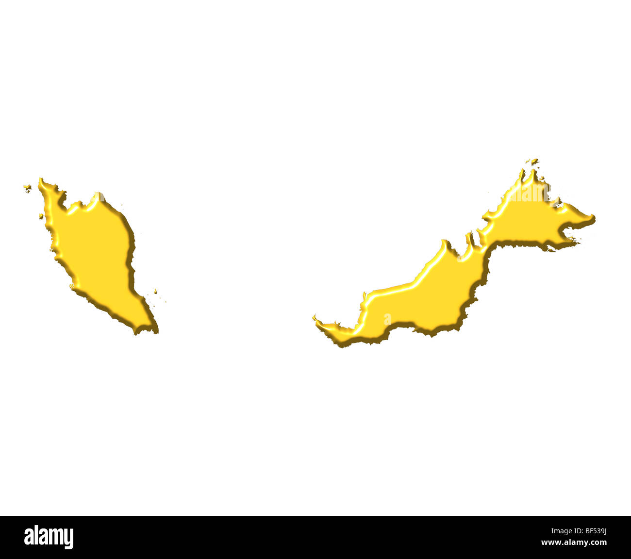 Malaysia 3d map with national color Stock Photo