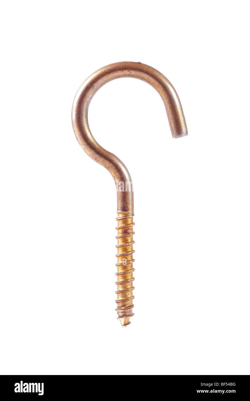 used screw hook, isolated on white background Stock Photo