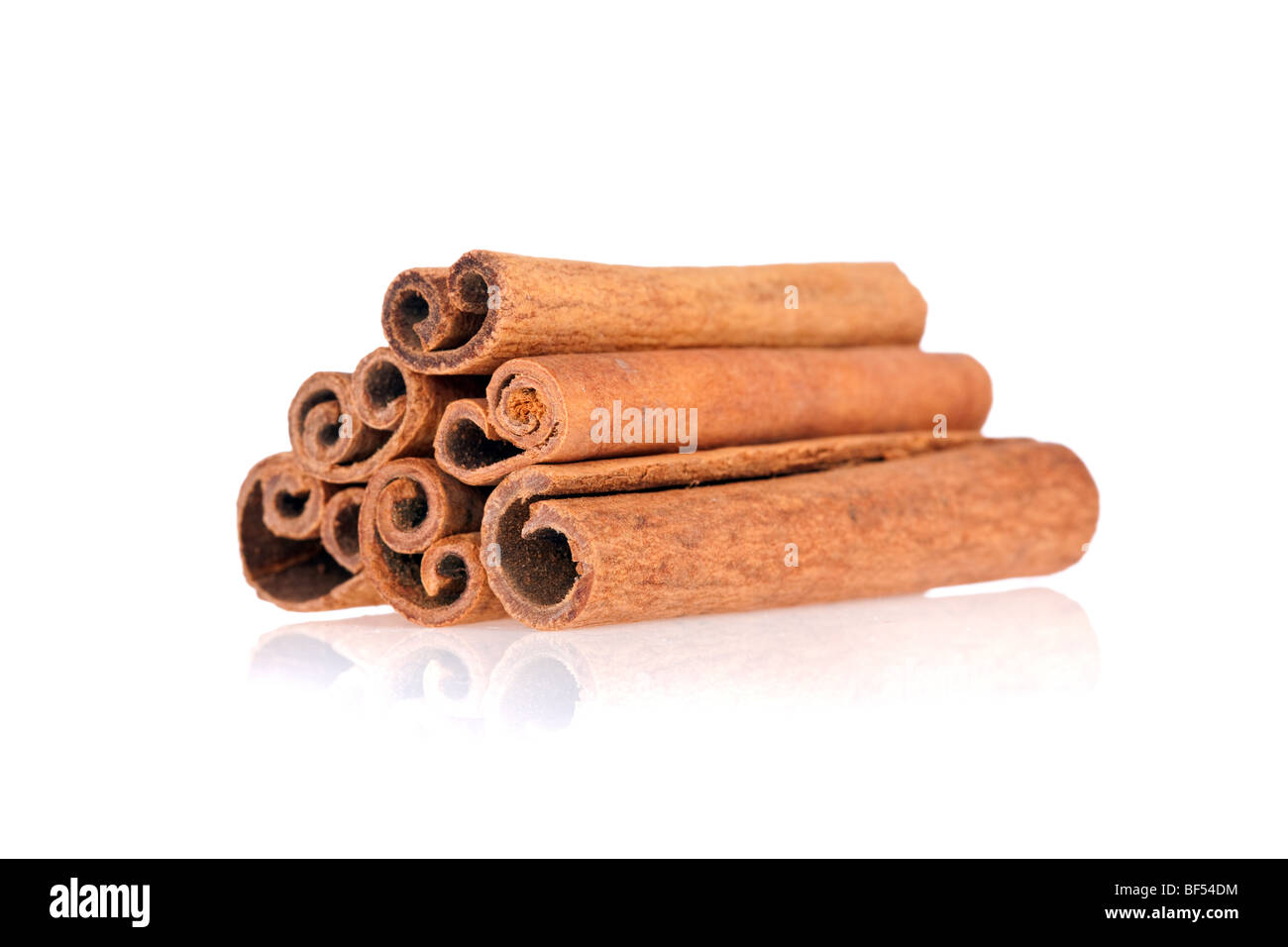 Cinnamon sticks isolated on a white background Stock Photo