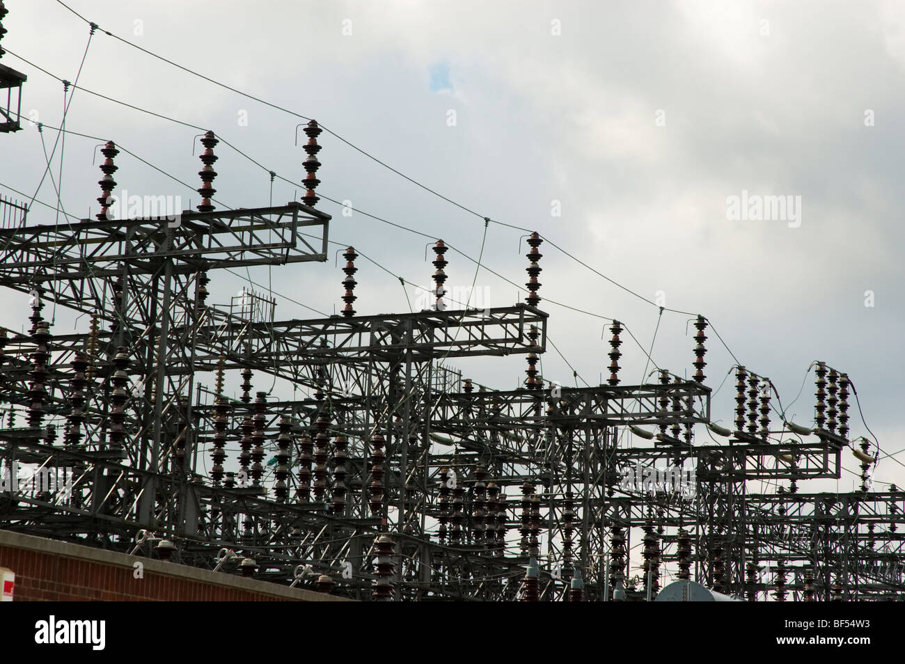 Power sub station and transmission lines, switch tower and insulators