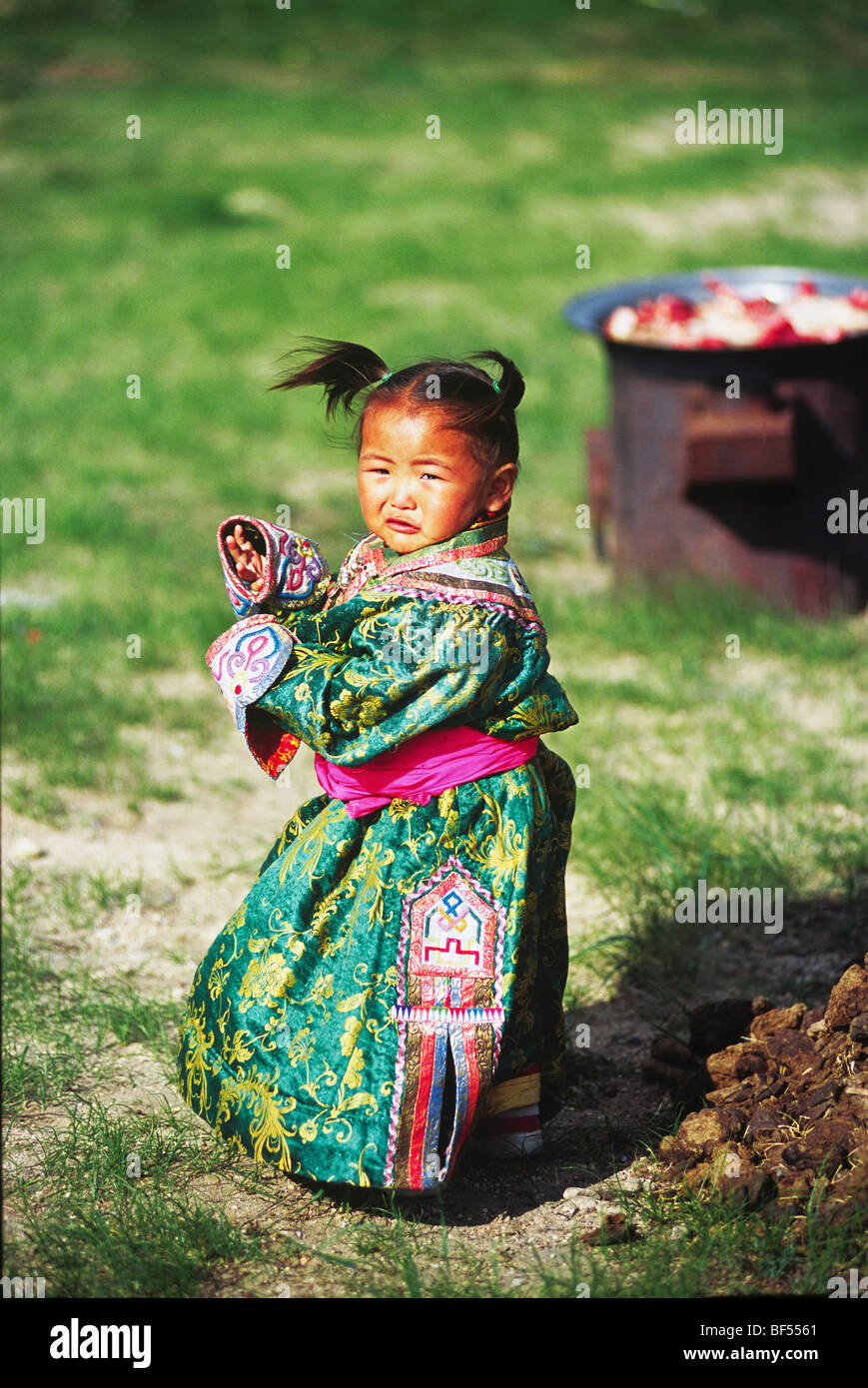 Mongolian girl in traditional costume hi-res stock photography and ...