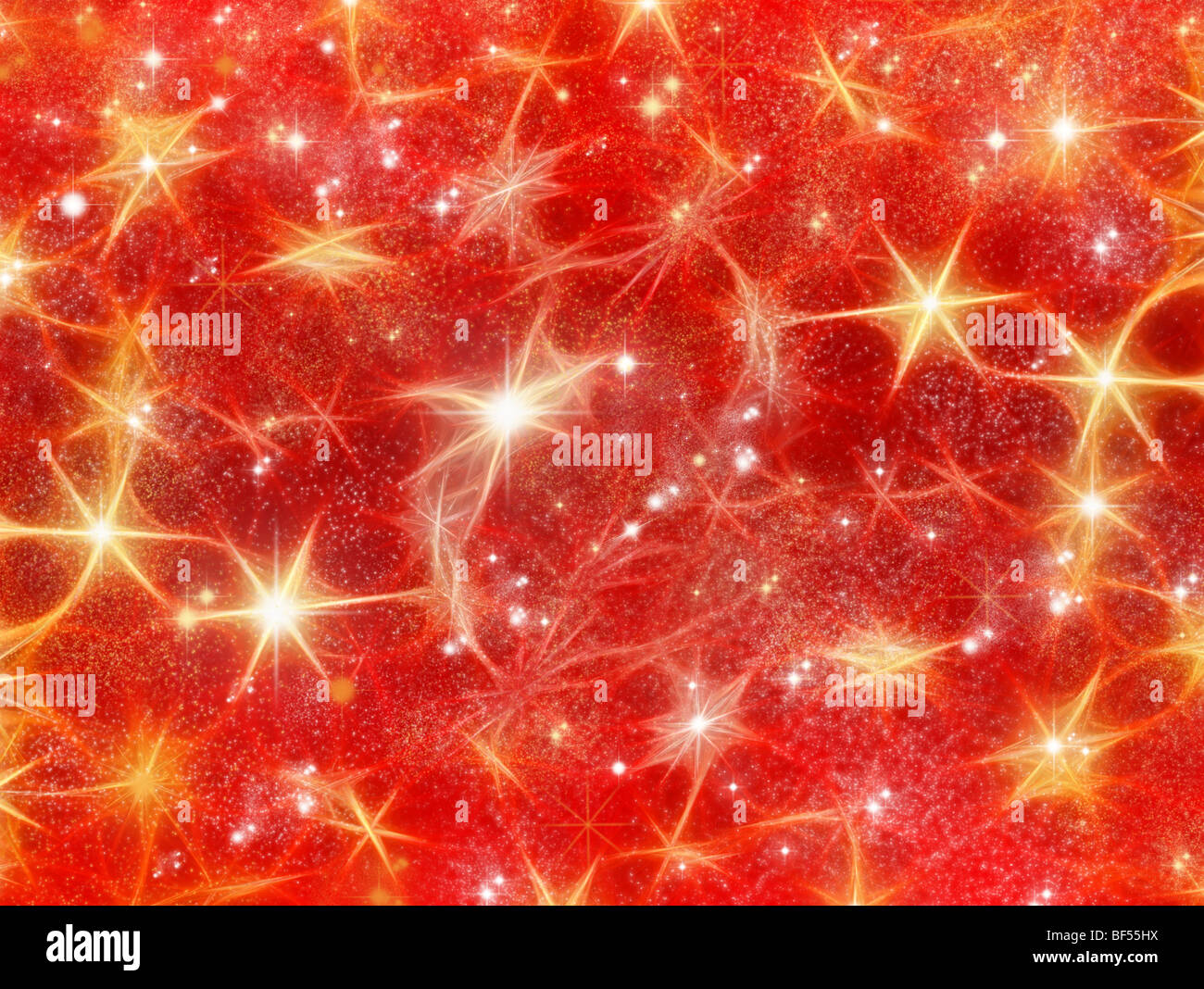 Christmas background of sparkly stars Stock Photo