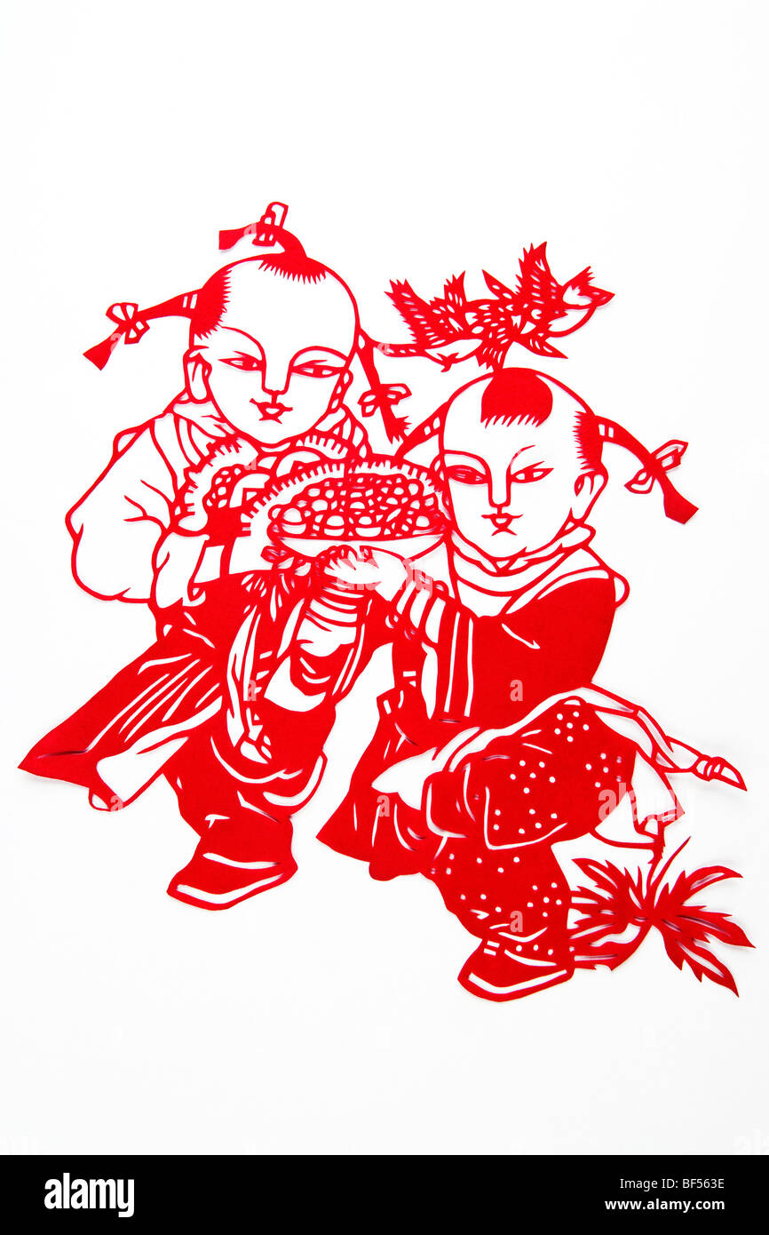 Pattern of Chinese Paper Cutting for Prosperity, Beijing, China Stock ...