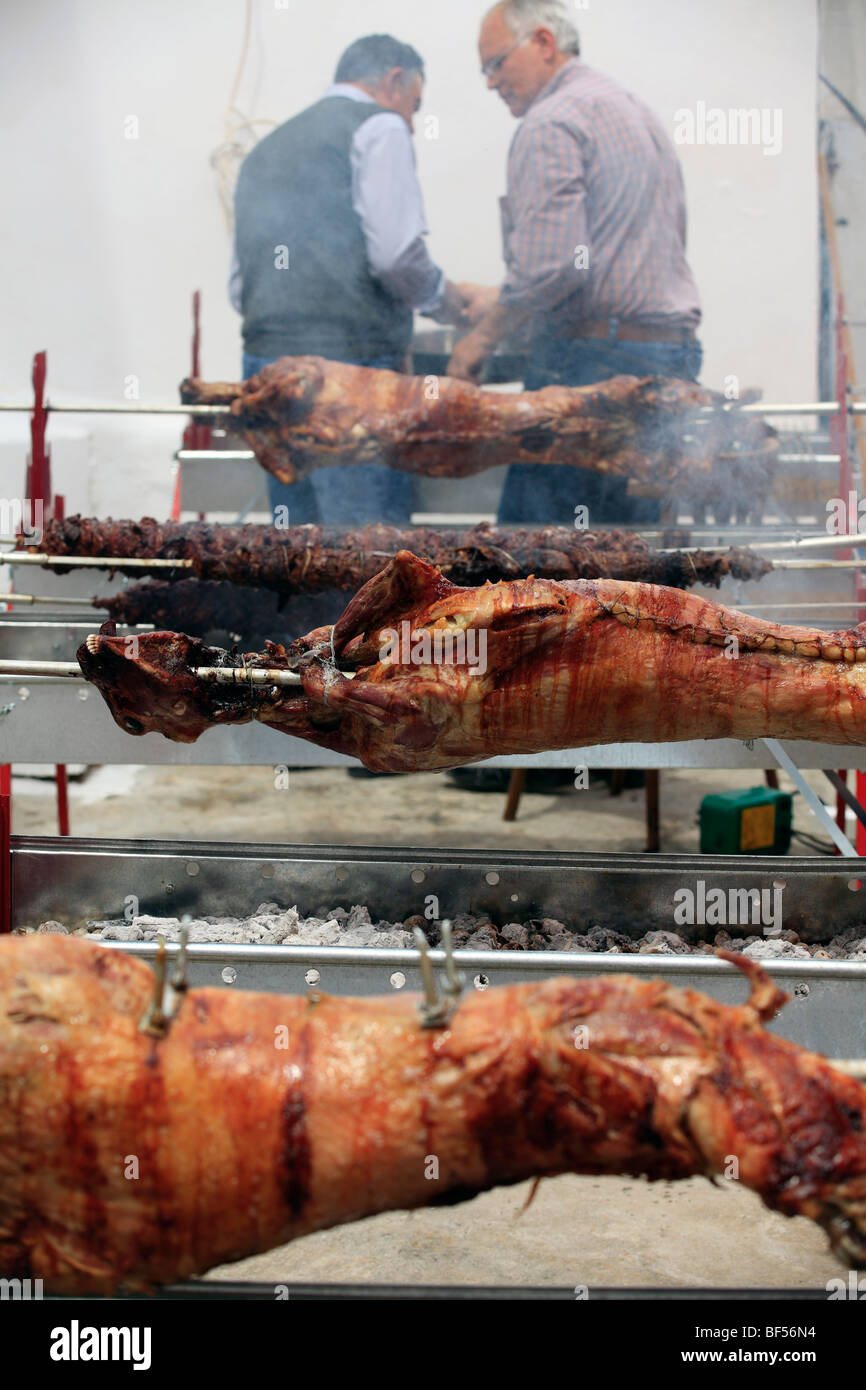 greece cyclades sikinos the traditional easter or paschal lamb roasting