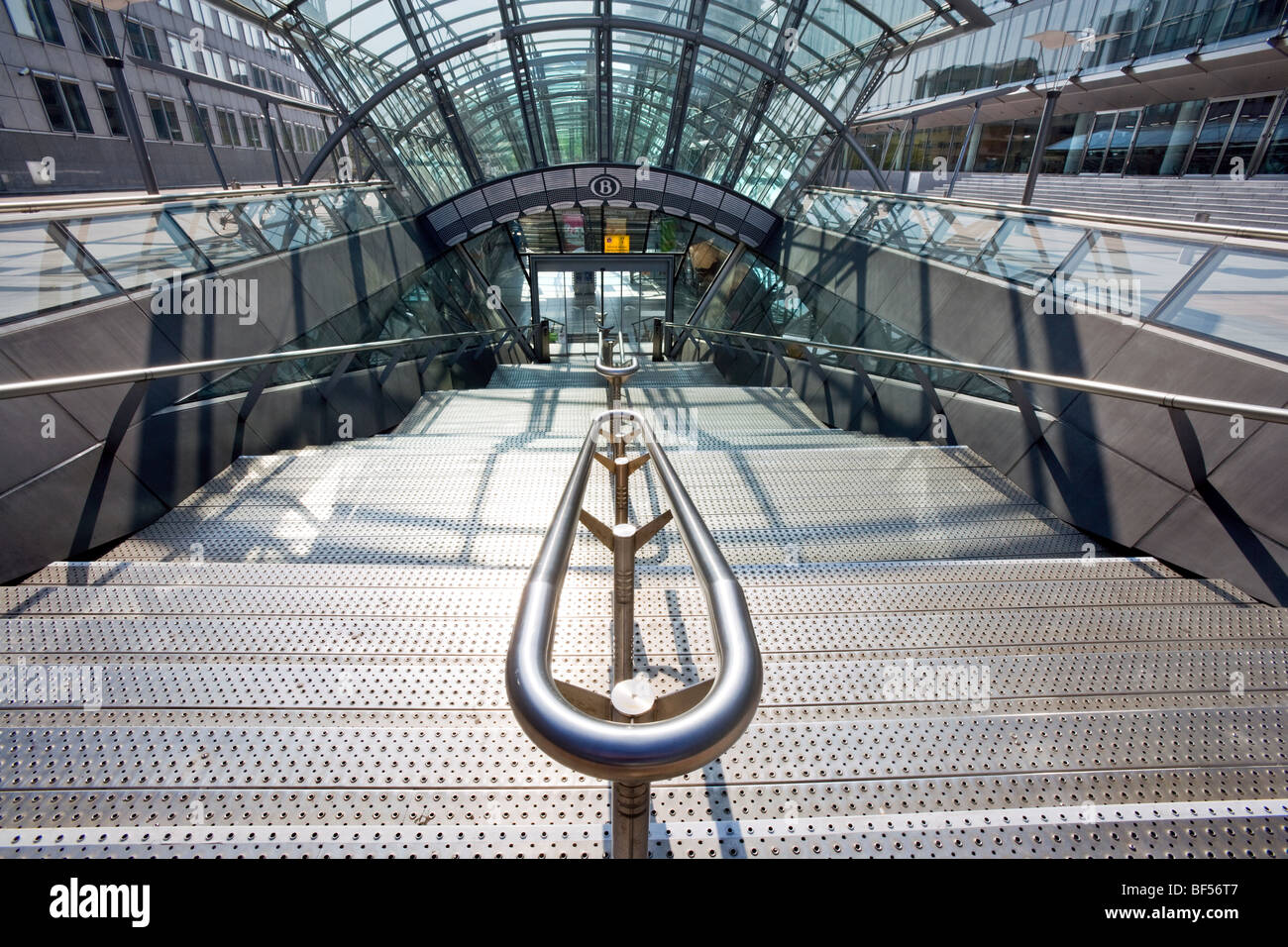 Brussels European Parliament  Belgium, Entrance railway station Stock Photo