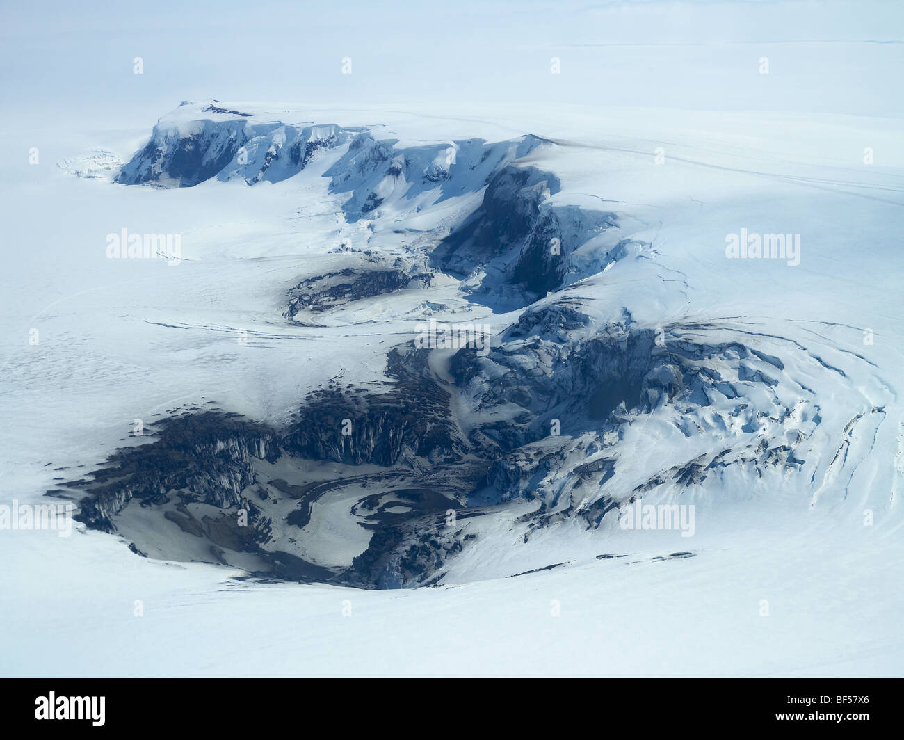 Grimsvotn Volcano beneath Vatnajokull ice cap, Iceland Stock Photo