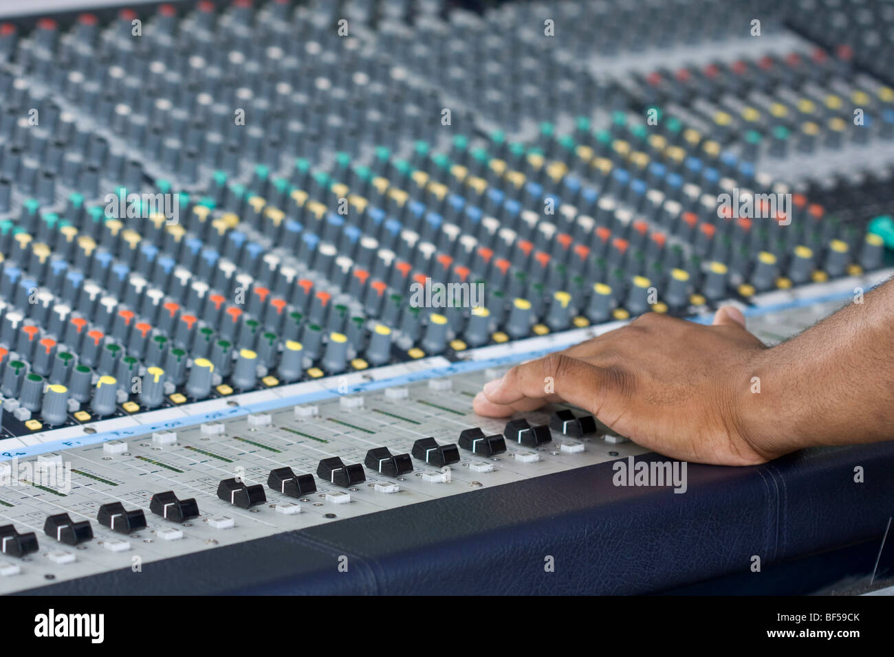 sound board controls for a live performance Stock Photo - Alamy