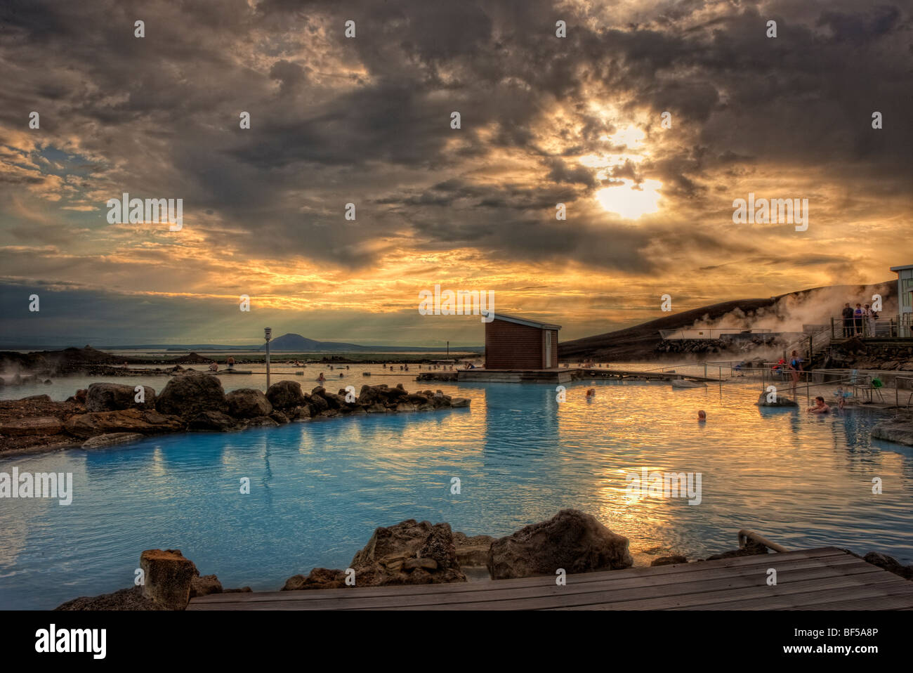 Myvatn Nature Baths, (Geothermal Hot Springs) Myvatn, Iceland Stock Photo