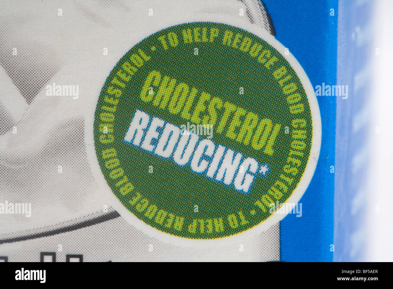 cholesterol reducing food label on a carton of soya milk in the uk