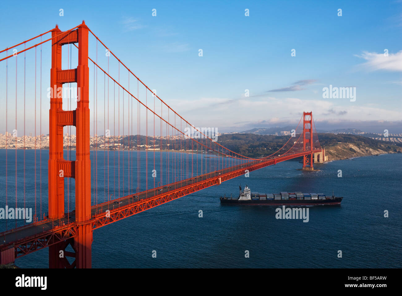 Golden Gate Bridge with San Francisco, California, USA, America Stock Photo