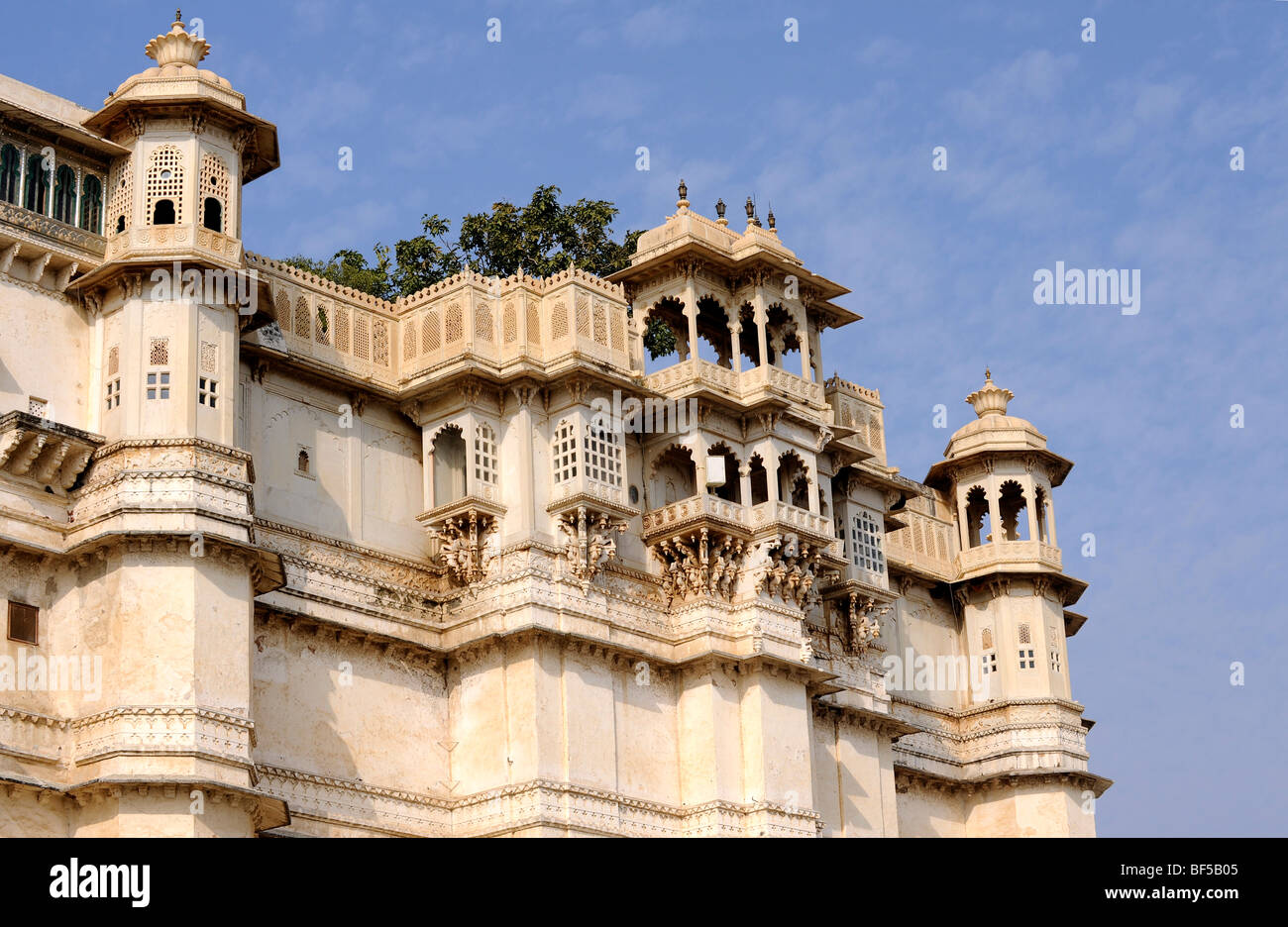 City palace of Udaipur, exterior, detail, Udaipur, Rajasthan, North India, India, South Asia, Asia Stock Photo