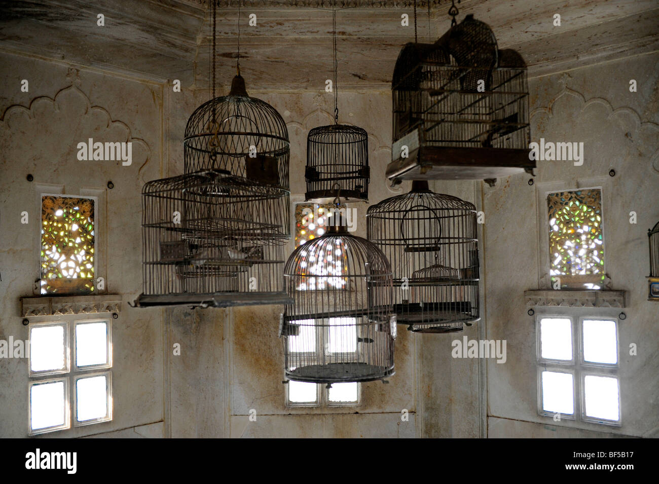 City palaceof Udaipur, museum, bird cages, Udaipur, Rajasthan, North India, India, South Asia, Asia Stock Photo