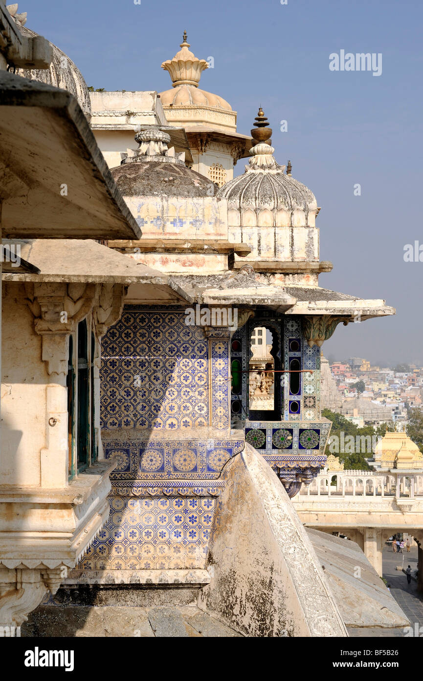 City palace of Udaipur, detail, Udaipur, Rajasthan, North India, India, South Asia, Asia Stock Photo