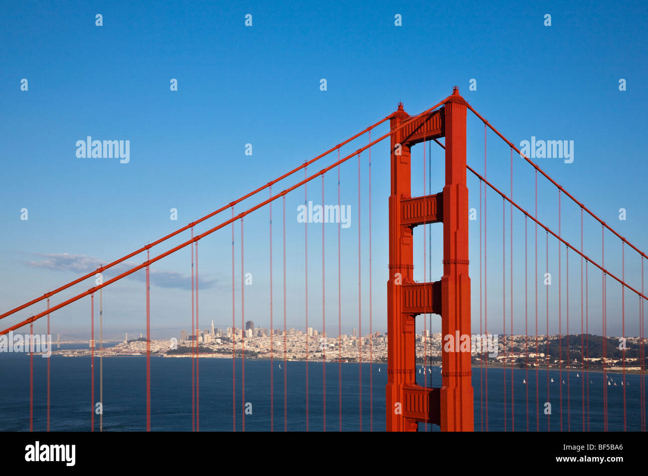 Bridge piers of the Golden Gate Bridge, San Francisco, California, USA, America Stock Photo