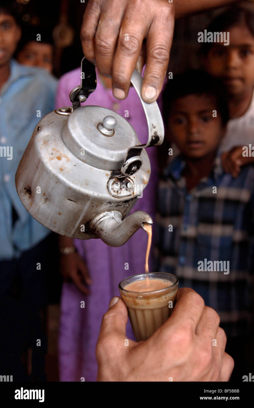 Chai, teapot and glass, Karnataka, India, South Asia Stock Photo Alamy