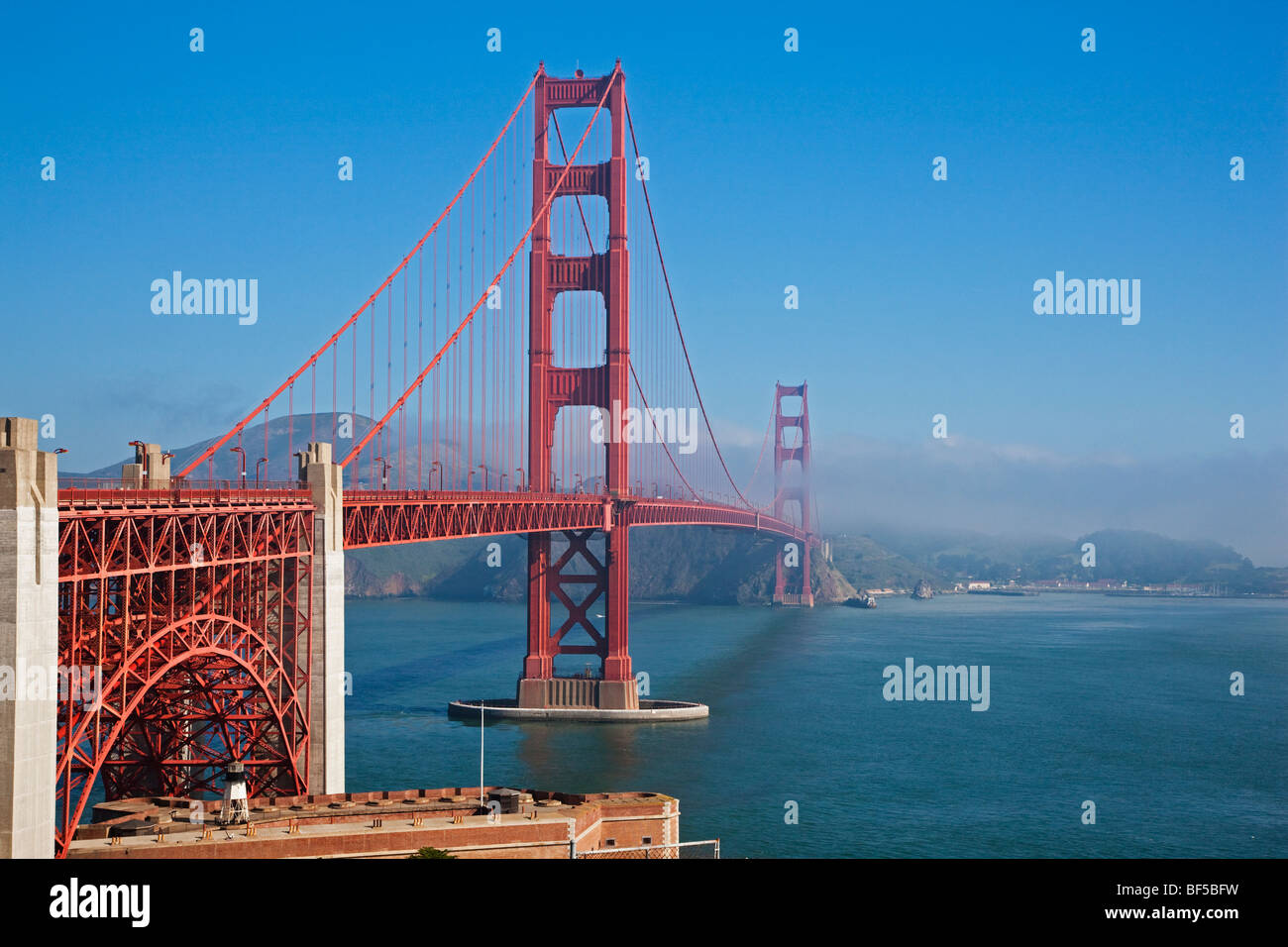Golden Gate Bridge photographed from the city, San Francisco, California, USA, America Stock Photo
