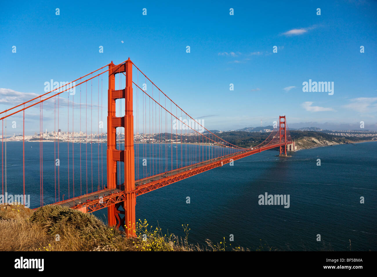 Golden Gate Bridge with San Francisco, California, USA, America Stock Photo