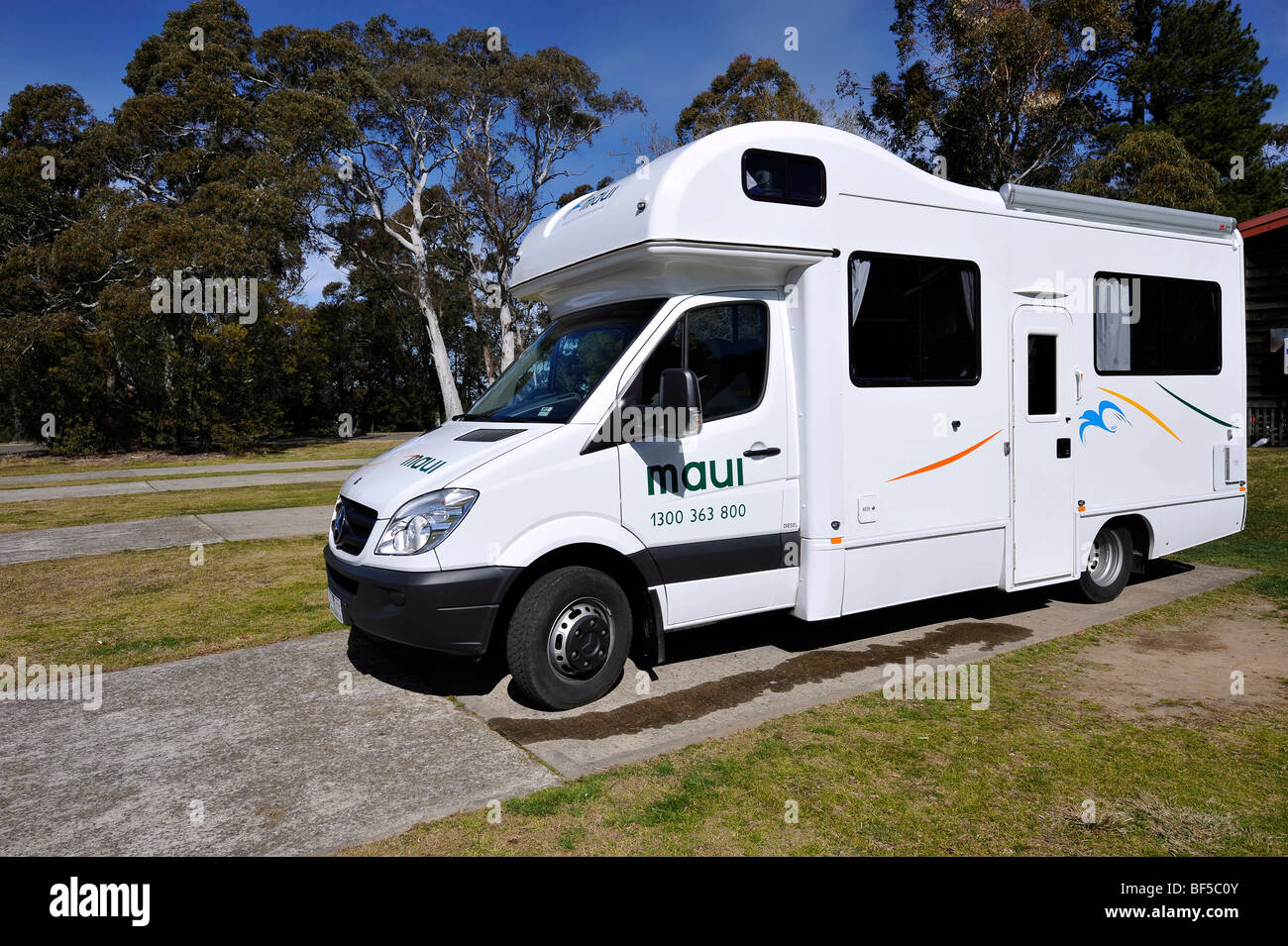 Camper, camping grounds, Katoomba, Blue Mountains National Park, New South Wales, Australia Stock Photo
