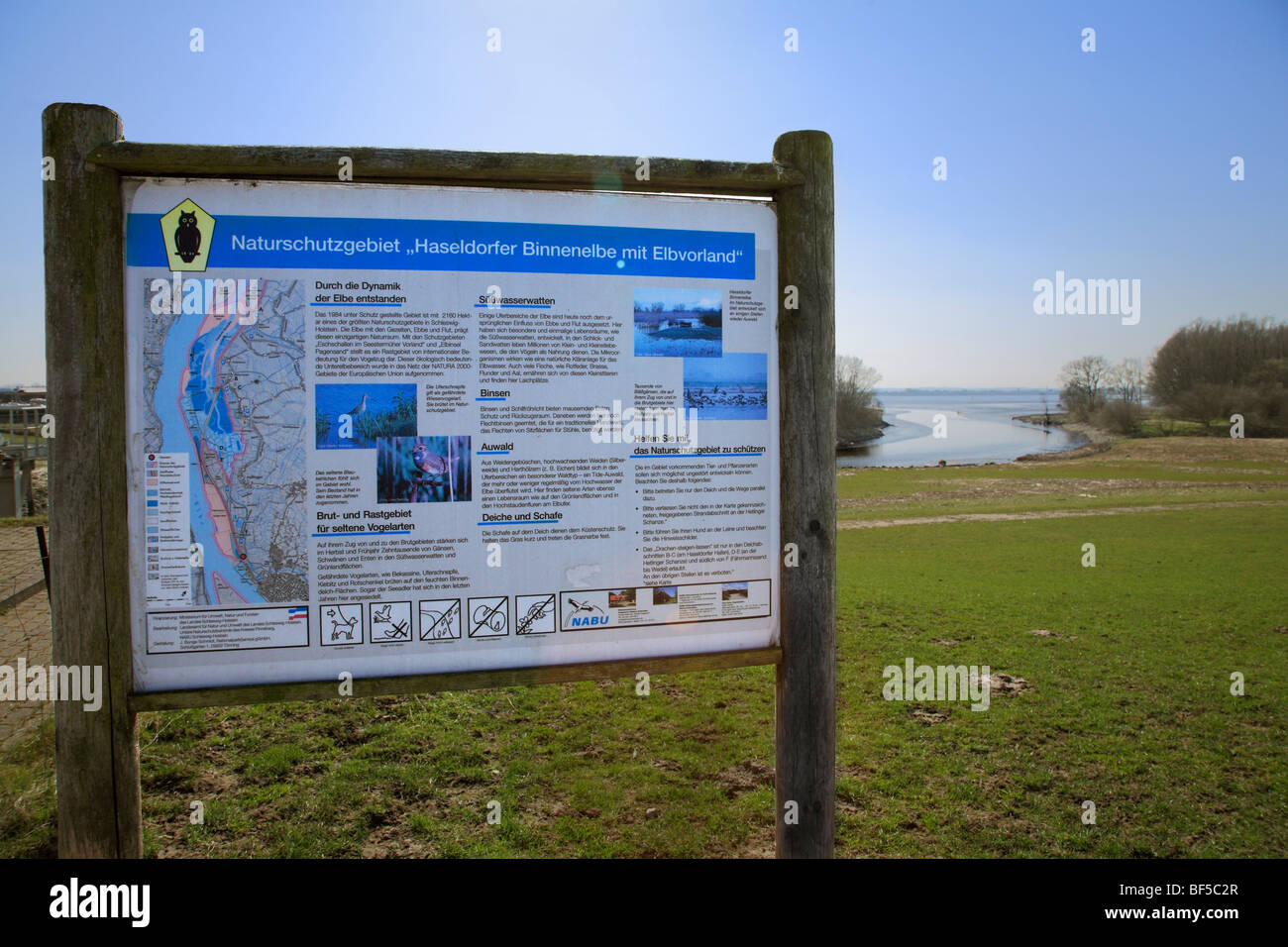 Information board, Haseldorfer Binnenelbe Nature Reserve, Haseldorfer Marsch, Elbmarschland