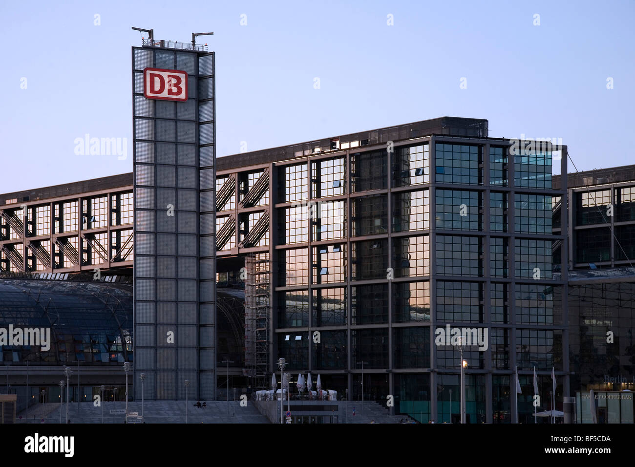 Berlin Hauptbahnhof, central railway station, in the early evening, Berlin, Germany, Europe Stock Photo