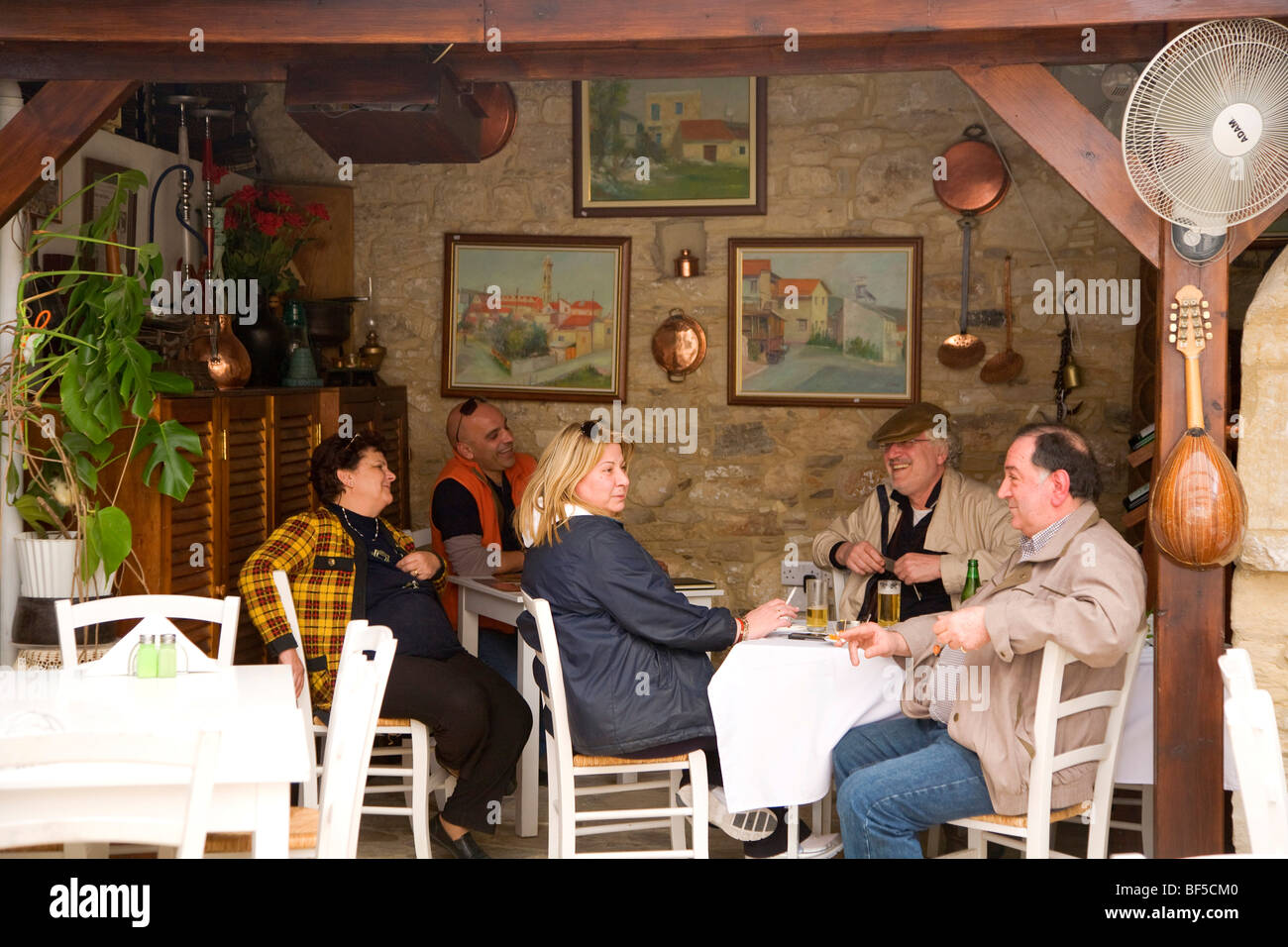 Taverna Yanni, Omodos, Troodos, Cyprus, Greece, Europe Stock Photo