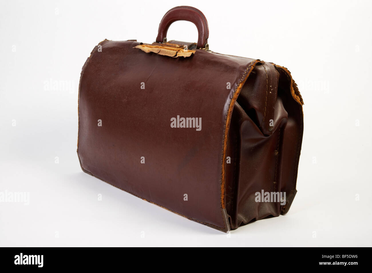 Old leather briefcase Stock Photo - Alamy