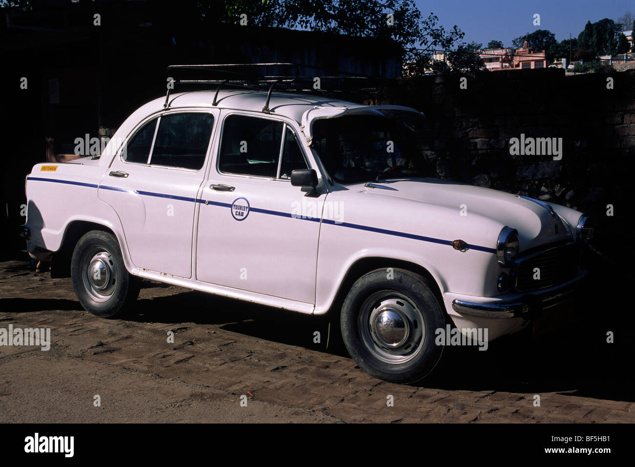 india, uttarakhand, rishikesh, old ambassador car Stock Photo Alamy