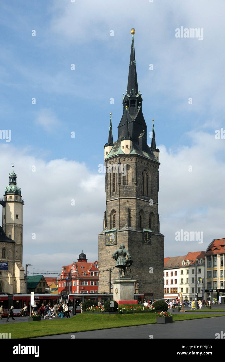 Red Tower, Halle an der Saale, Sachsen-Anhalt, Germany, Europe Stock Photo