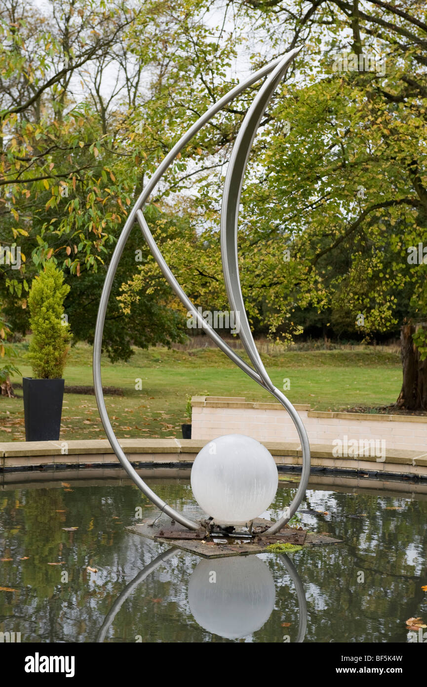 contemporary modern sculpture in hotel grounds in Berkshire UK Stock Photo