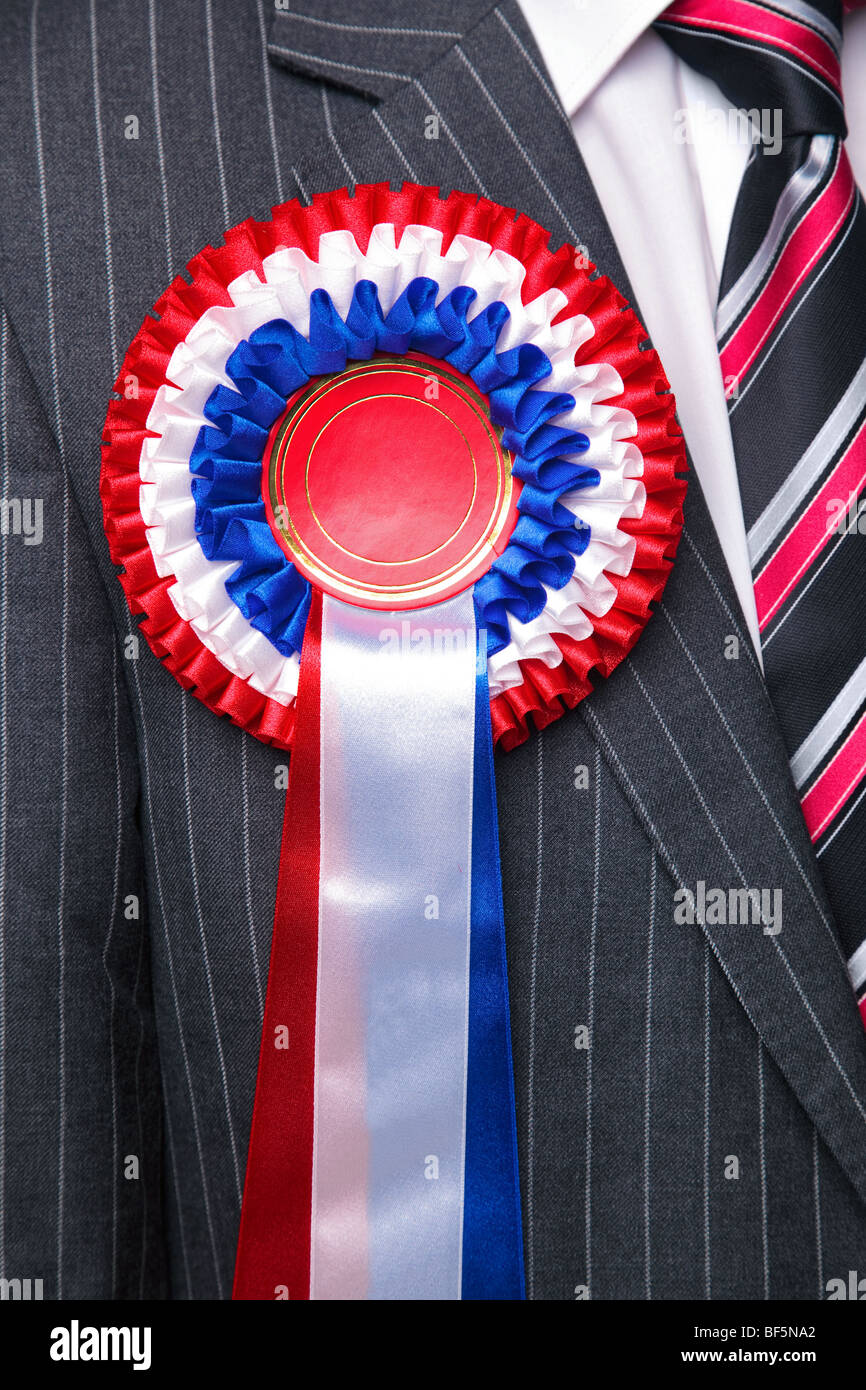 Rosette on suit Stock Photo
