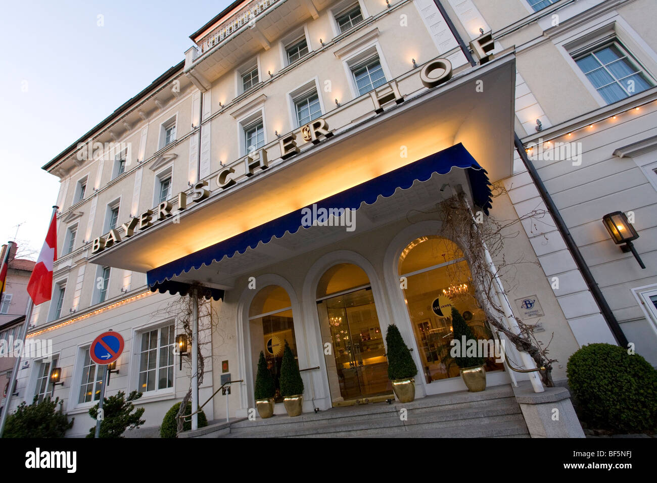 Deluxe Hotel Bayerischer Hof, Harbour, Lindau, Lake Constance, Bavaria, Germany Stock Photo
