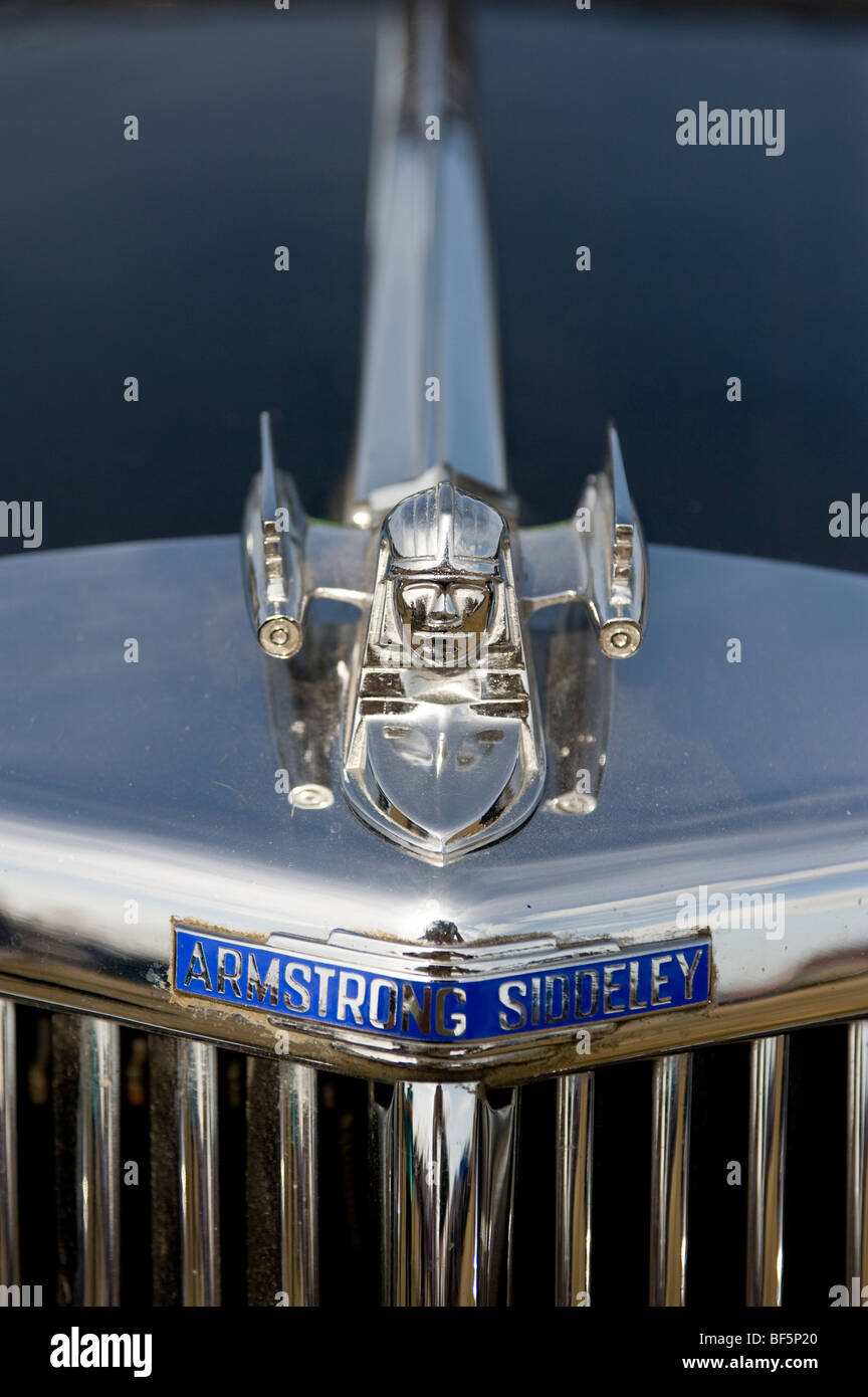 armstrong siddeley classic car sphinx emblem and radiator grill