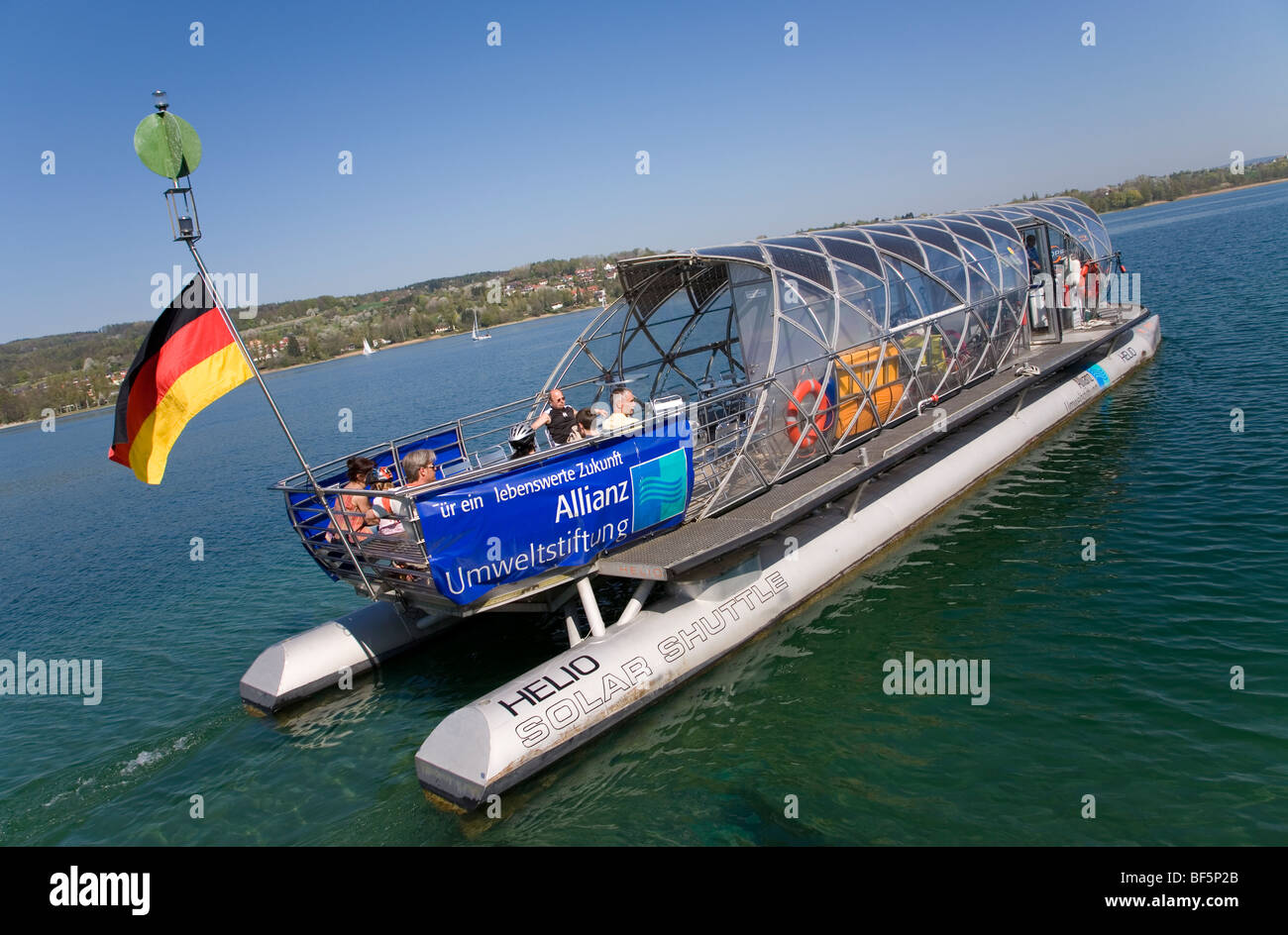 Solar Ferry to Gaienhofen, Steckborn, Untersee, Lake Constance, Switzerland Stock Photo