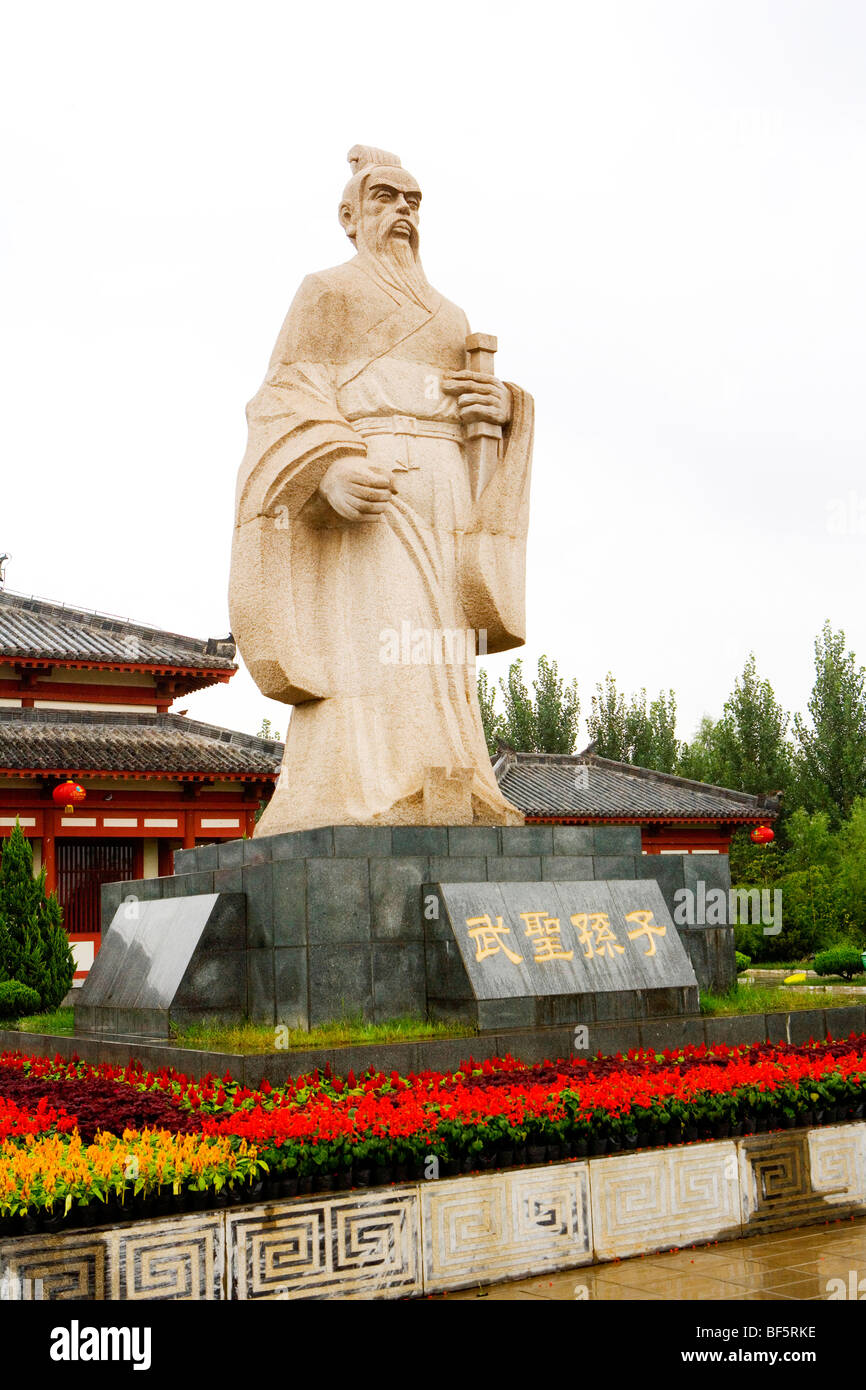 Sun Tzu statue in The Art Of War Culture City Of China, Huimin County, Binzhou City, Shandong, China Stock Photo